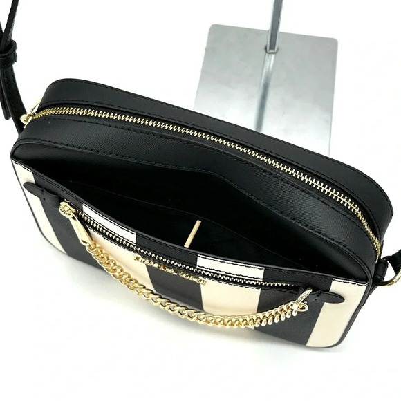 Michael Kors Large EW Zip Chain Xbody Crossbody Bag & Top Zip Coin Pouch Black - Picture 9 of 15